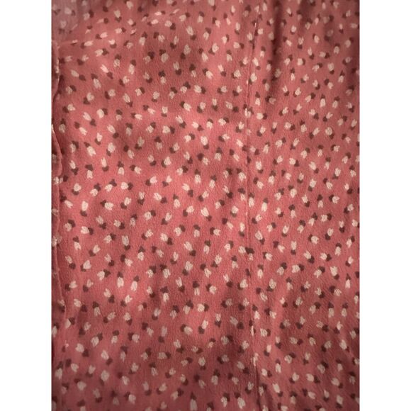 Rolla’s M Rayon Printed Tulip Mini Dress Coral Pink Button - Picture 5 of 10